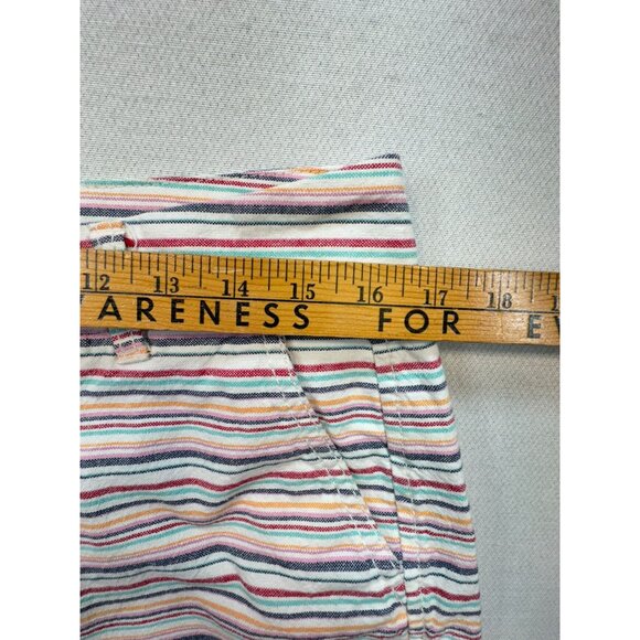 Khakis By Gap Women's Girlfriend 3 Inch Shorts Stretch Stripe Sz 6/28 Multicolor - Picture 7 of 11